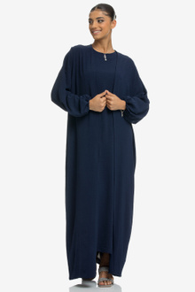 Shop Navy Balloon Sleeve Abaya Online in UAE | Kayfi