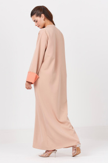 Contrast Cuff Crepe Abaya
