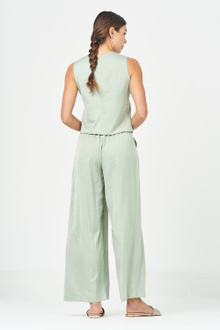 Matte Satin Pleated Trousers