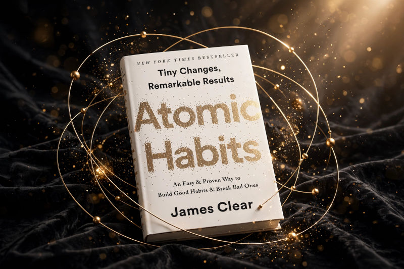 Atomic Habits by James Clear book cover mockup