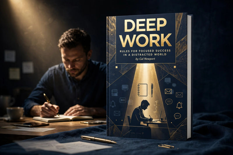 Deep Work by Cal Newport book cover mockup
