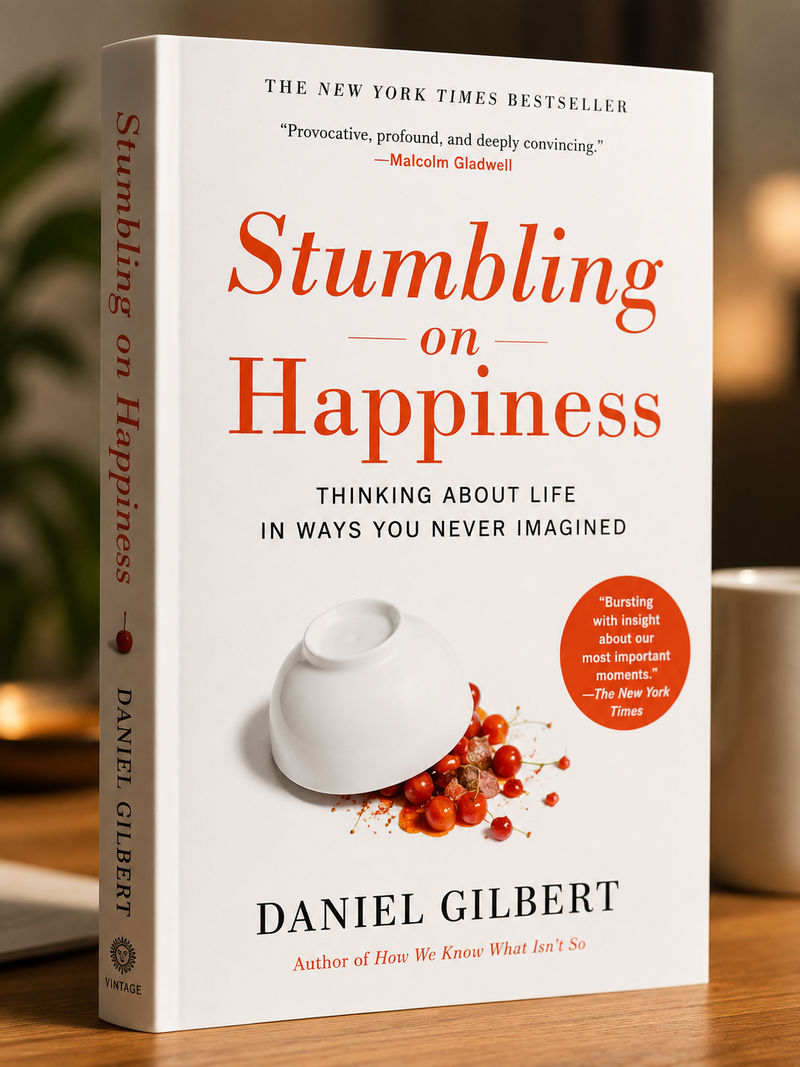 Stumbling on Happiness by Daniel Gilbert book cover — affective forecasting and the psychology of predicting happiness