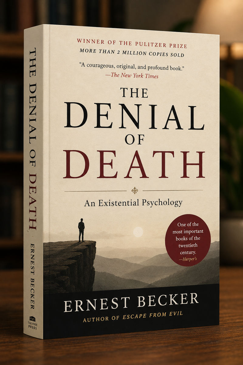 The Denial of Death by Ernest Becker book summary cover