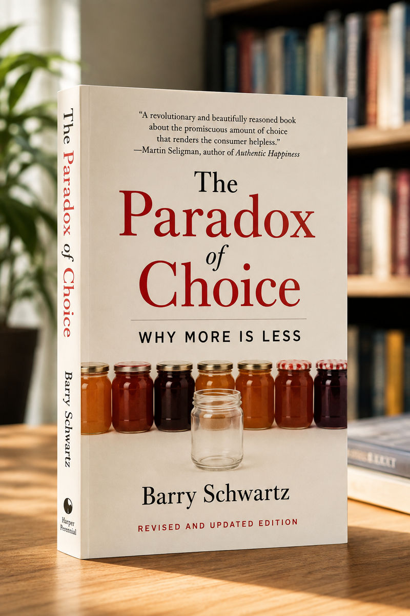 The Paradox of Choice by Barry Schwartz book summary cover