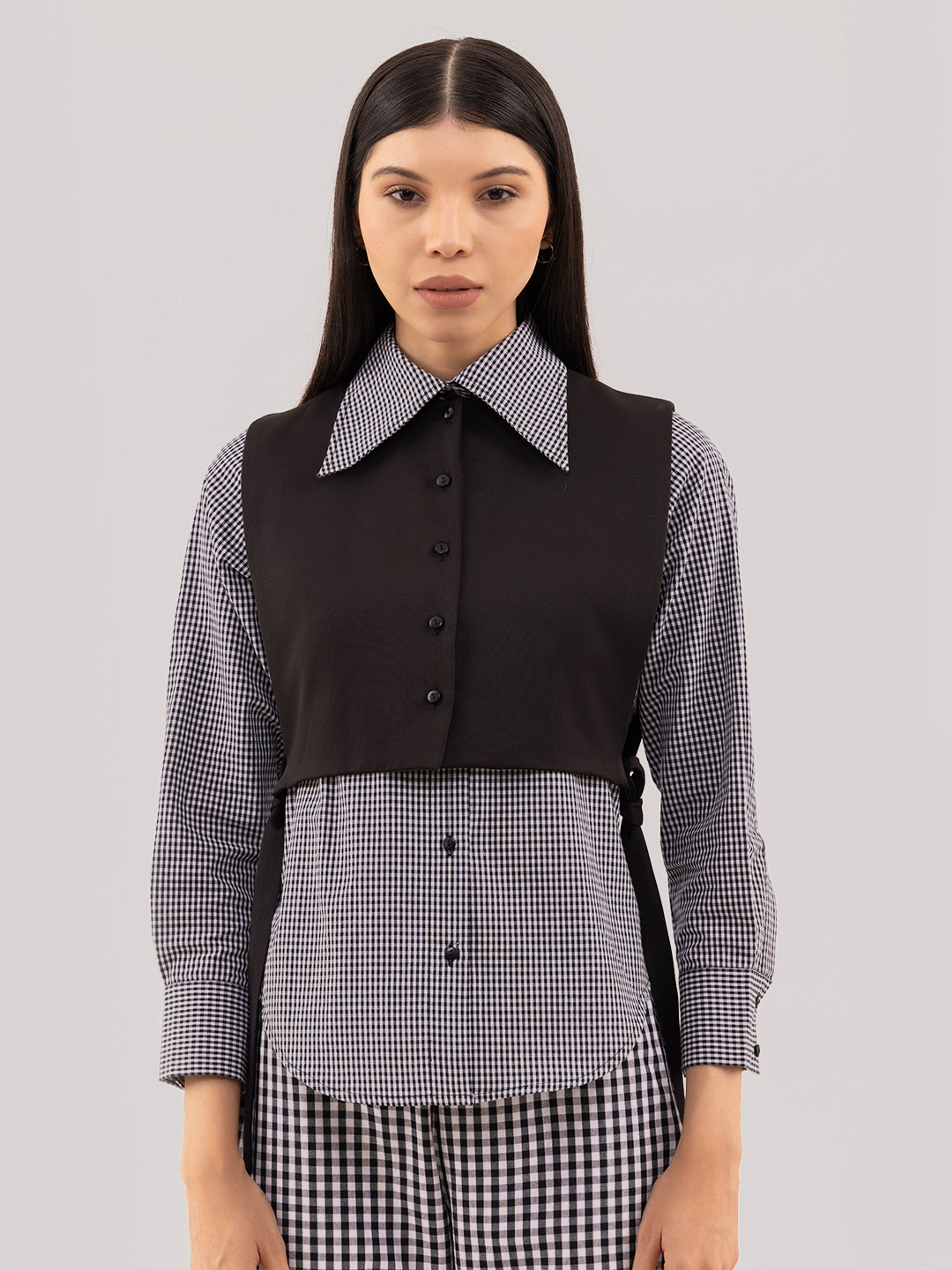 Formal Edit Shirt With Waist Coat Black