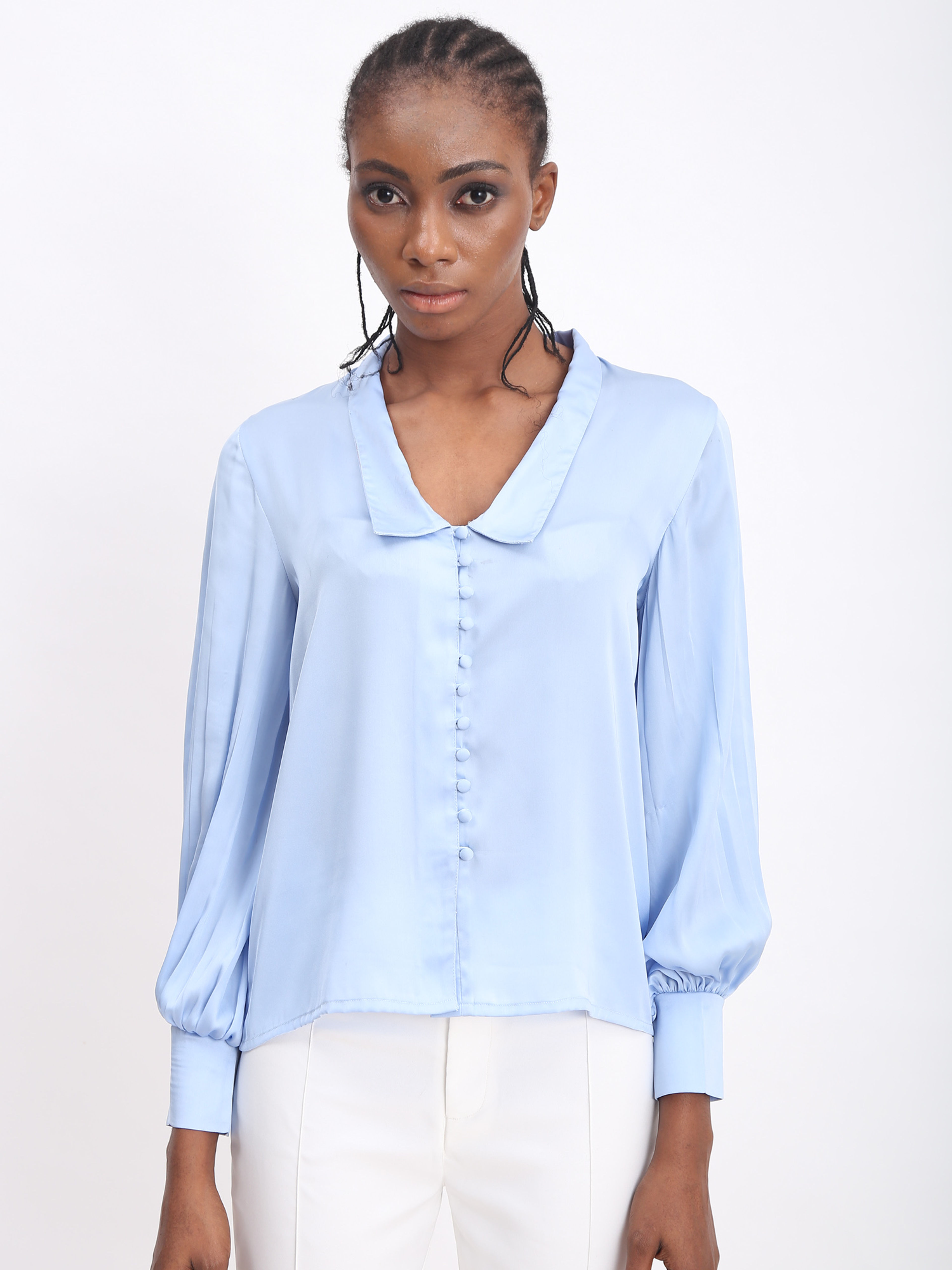 Pastel Shirt With Puffed Sleeves