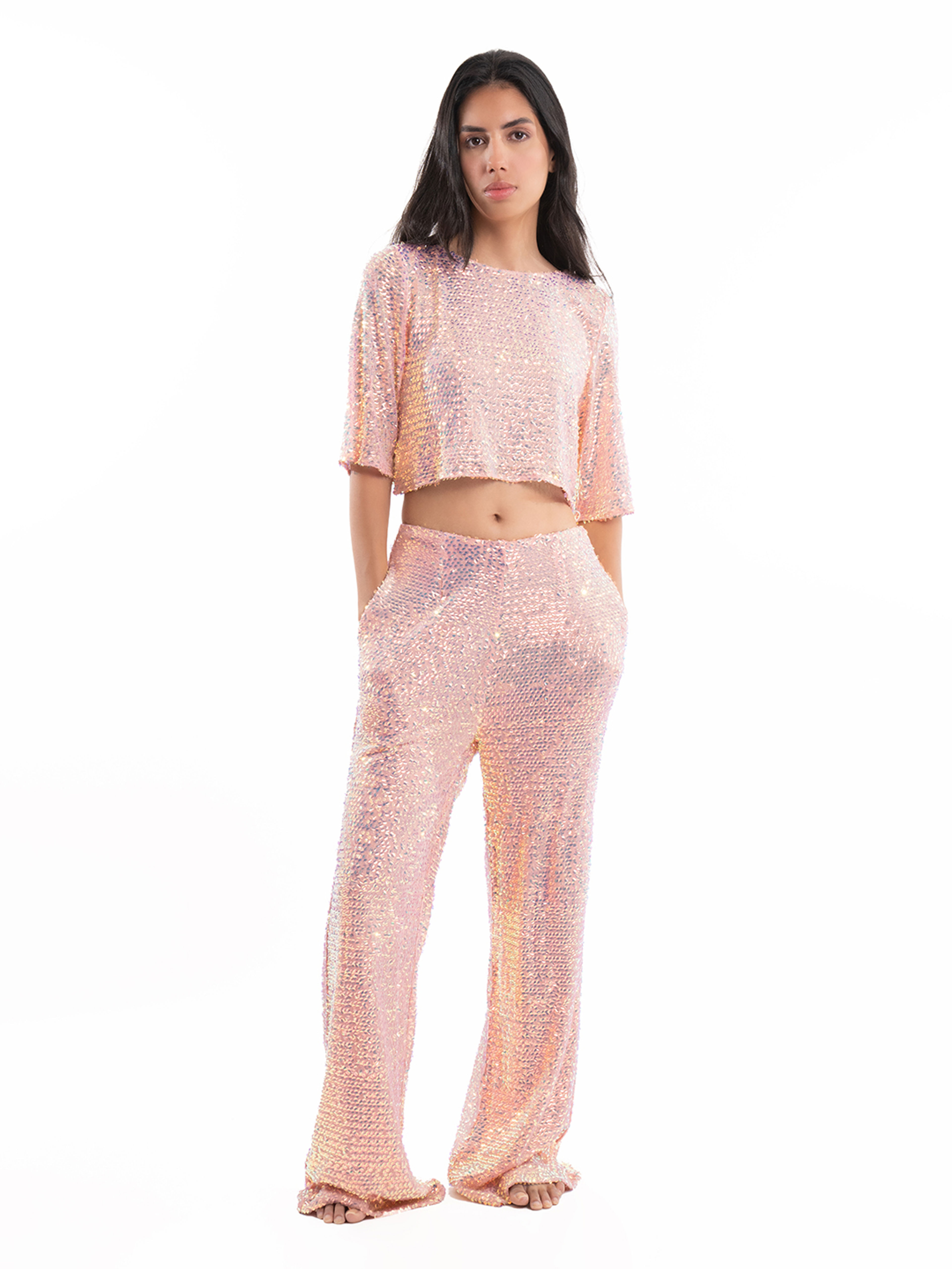 Illuminating Peach Wide Pants