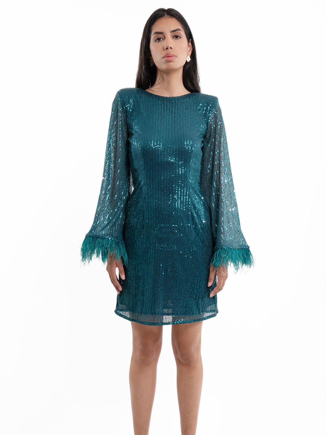 Celestial Sequence Chic Green Dress | Custom Made Women's Suits ...