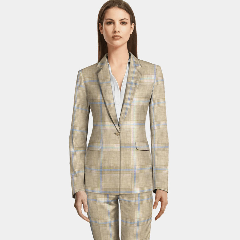 Biege Classy Designer Semi-Stitched Pant Suit With Embroidery Work