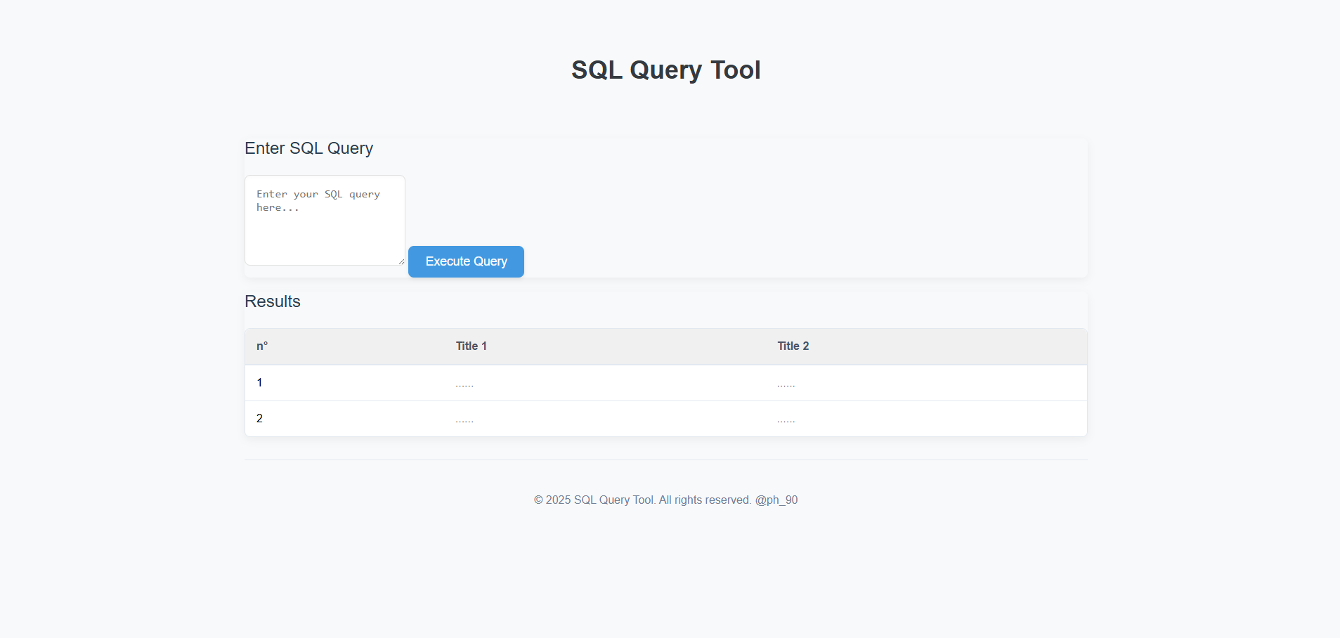 SQL QUERY TOOL Screenshot