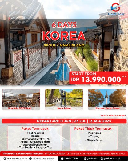 PAKET TOUR MURAH 6 HARI KE KOREA