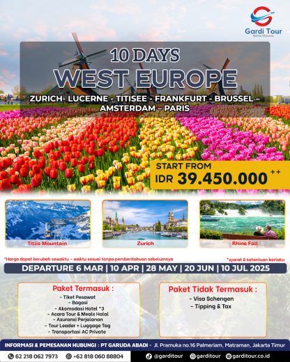 PAKET WISATA 10 HARI LIBURAN KE EROPA BARAT