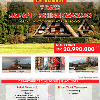 PAKET 7 HARI KE JEPANG + SHIRAKAWAGO