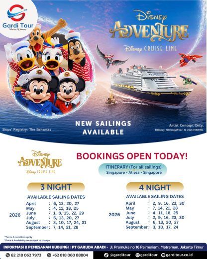 PAKET LIBURAN DISNEY CRUISE LINES 2025-2026