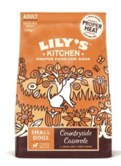 LILY'S KITCHEN COUNTRYSIDE CASSEROLE WITH CHICKEN DUCK AND SWEET POTATOES SMALL DOG DRY FOOD 2.5KG