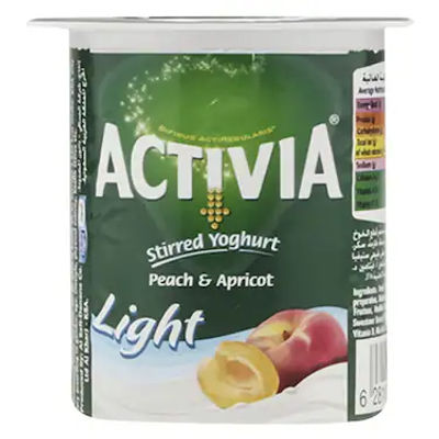 ACTIVIA FLAVOURED YOGHURT PEACH & APRICOT  LIGHT 120 G