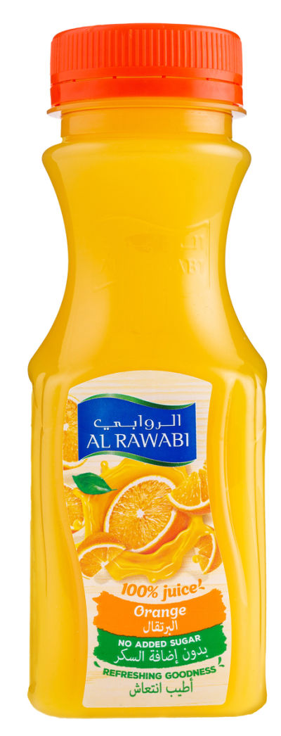 AL RAWABI LONG LIFE ORANGE JUICE NO ADDED SUGAR 200ML