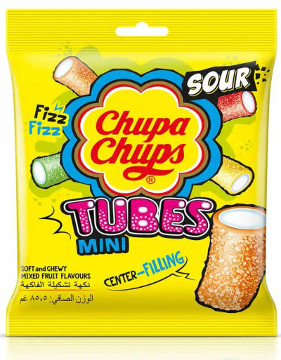 CHUPA CHUPS SOUR MINI TUBES CANDIES ASSORTED FLAVOR 24.2G