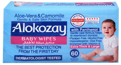 ALOKOZAY BABY WIPES ALOE-VERA & CAMOMILE 60'S