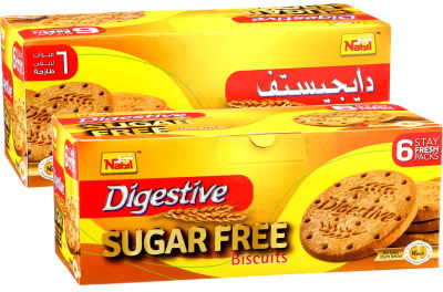 NABIL SUGAR FREE DIGESTIVE BISCUITS (2×250G) PACK