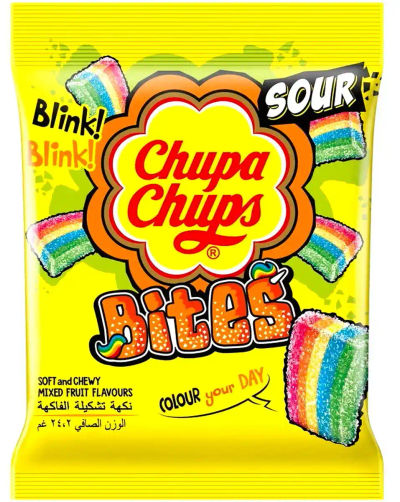 CHUPA CHUPS SOUR GUMMY BITES MIXED FRUIT FLAVOR 24.2G