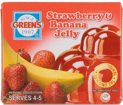 GREEN'S STRAWBERRY AND BANANA JELLY 80 GM