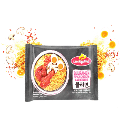 LUCKY ME BULRAMEN SPICY CHICKEN CARBONARA NOODLES 60G