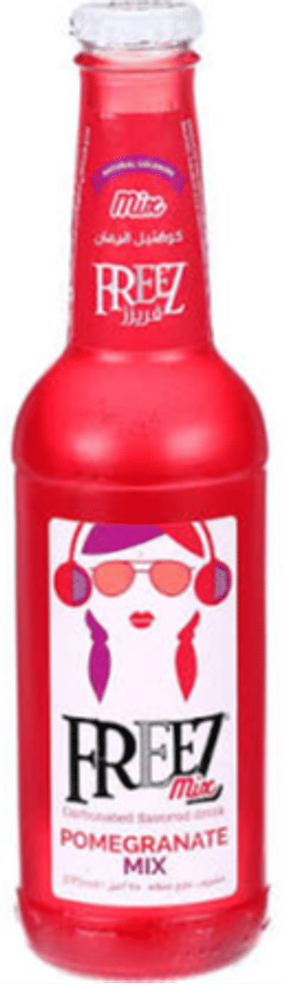 FREEZ MIX CARBONATED DRINK GLASS BOTTLE POMEGRANATE FLAVOR