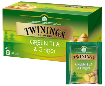 TWININGS GREEN TEA & GINGER 25'S