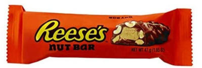 REESE'S MILK CHOCOLATE COATED NUT BAR FILLED WITH PEANUT BUTTER & CARAMEL 47G