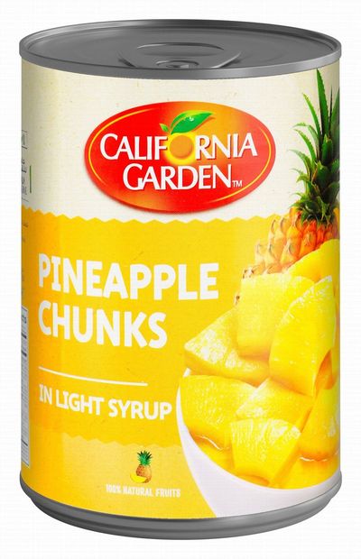 CALIFORNIA GARDEN PINEAPPLE CHUNKS IN LIGHT SYRUP