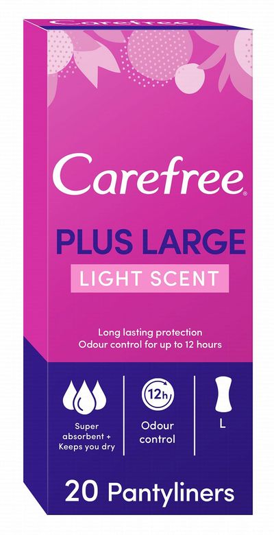 CAREFREE PLUS LARGE PANTYLINERS LIGHT SCENT 20PACKS