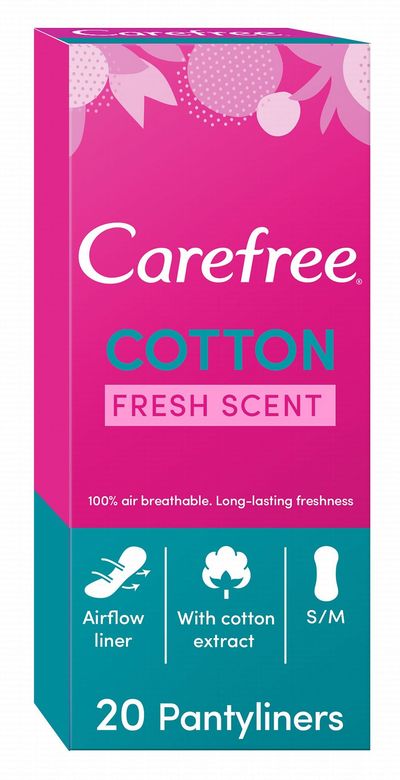 CAREFREE SMALL TO MEDIUM COTTON PANTYLINERS