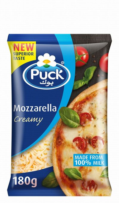 PUCK SHREDDED CREAMY MOZZARELLA CHEESE 180G