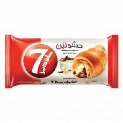 7 DAYS DOUBLE CROISSANT FILLED WITH COCOA & VANILLA CREAM 55G