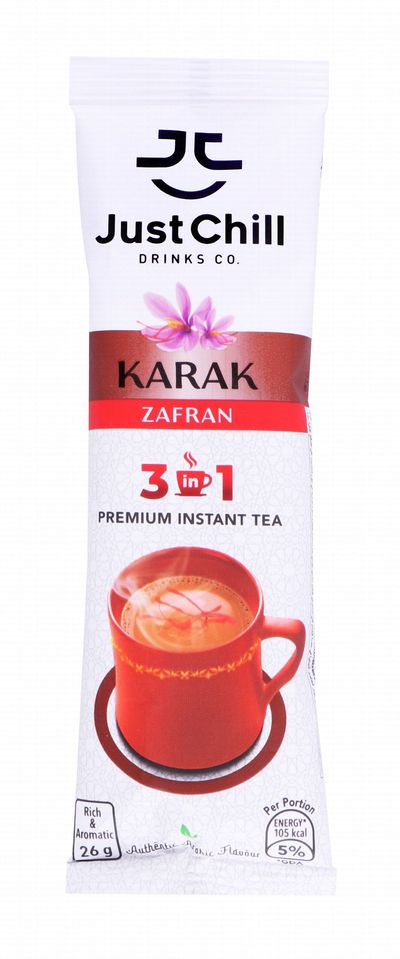 JUST CHILL 3IN1 ZAFRAN KARAK INSTANT TEA 26G