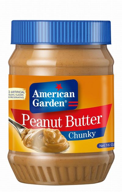 AMERICAN GARDEN CHUNKY PEANUT BUTTER 454G