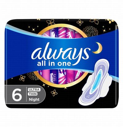 ALWAYS ALL IN ONE ULTRA THIN NIGHT PADS WITH WINGSALWAYS ALL IN ONE ULTRA THIN NIGHT PADS WITH WINGS