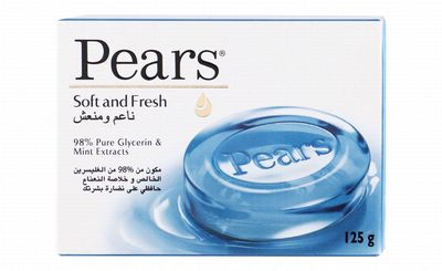 PEARS SOFT & FRESH SOAP BAR WITH GLYCERIN & MINT EXTRACTS 125G