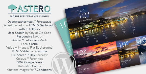 Astero WordPress Weather Plugin v2.0.1