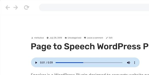 Speaker v3.2.2 - Page to Speech Plugin for WordPress Speaker v3.2.2 - Page to Speech Plugin for WordPress