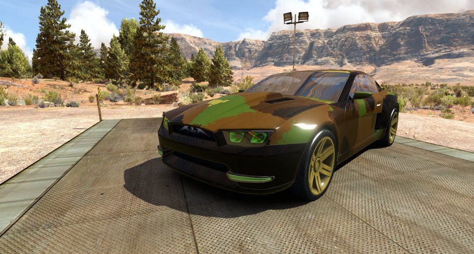 Canyon Car pimped with camo texture screenshot ingame number 1