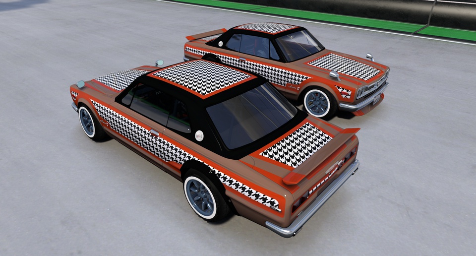 Nissan Skyline 2000 GT-R C10 a.k.a. Hakosuka, with Pied de Poule pattern number 4