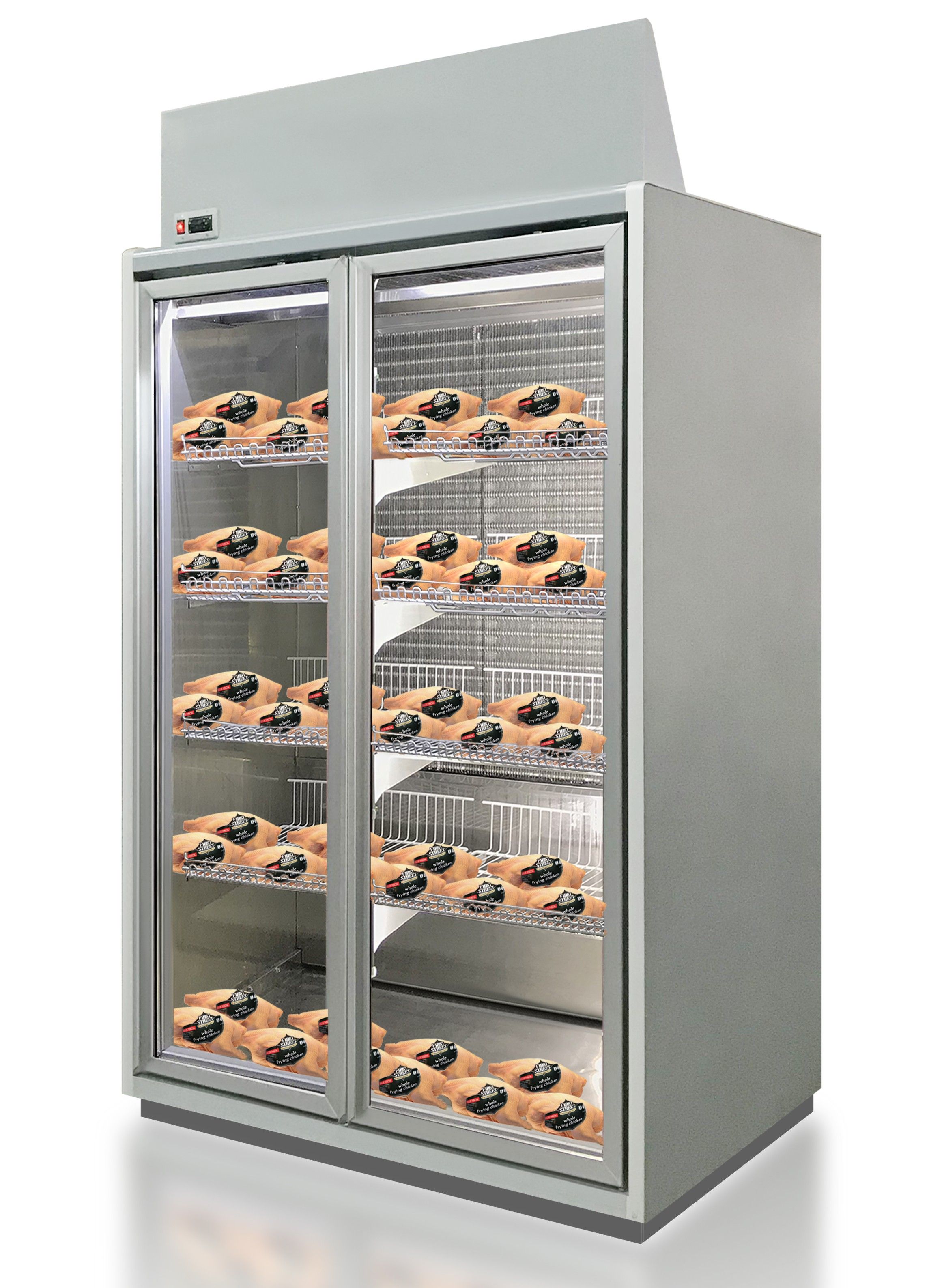 براد تبريد دجاج فريش عمودي ابواب ماطور داخلي