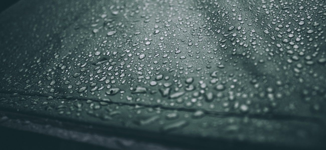 Water beading on tent fabric