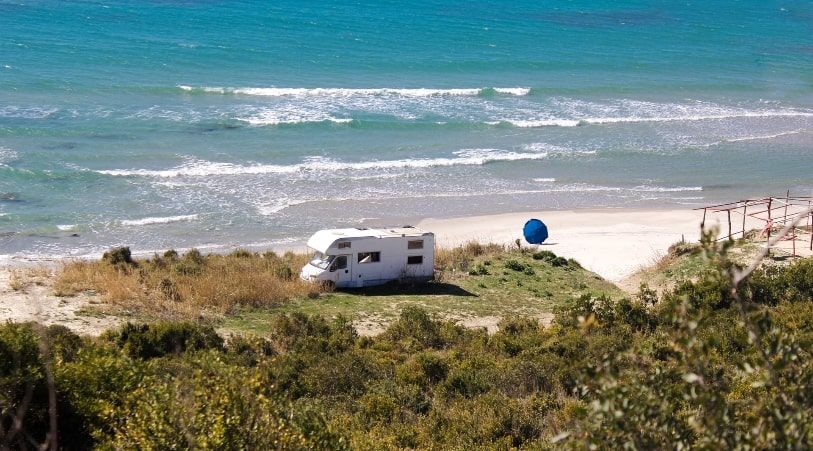 Motorhome by the beach