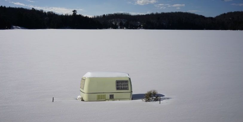 Snowy caravan