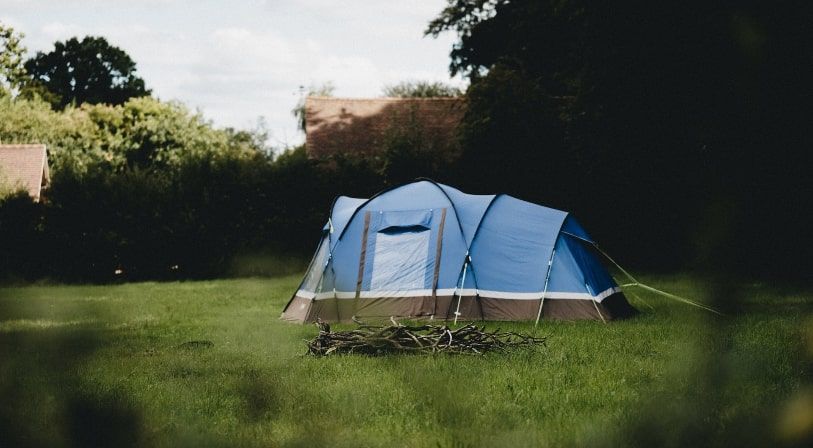 Tent in field