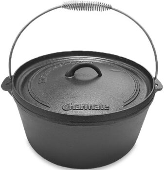 Charmate Round Cast Iron Camp Oven 9 Quart