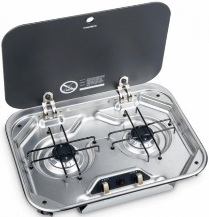 Dometic 2 Burner Cooktop w/ Glass Lid & Piezo